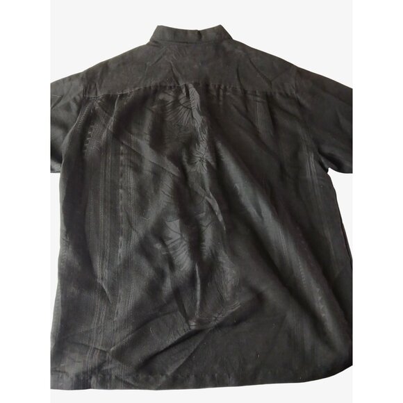 Milano Bay Black Jacquard Palm Island Hawaiian Button Up Shirt Size XXL Rayon - Picture 12 of 12